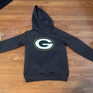A grey boys Green Bay packers hoddie